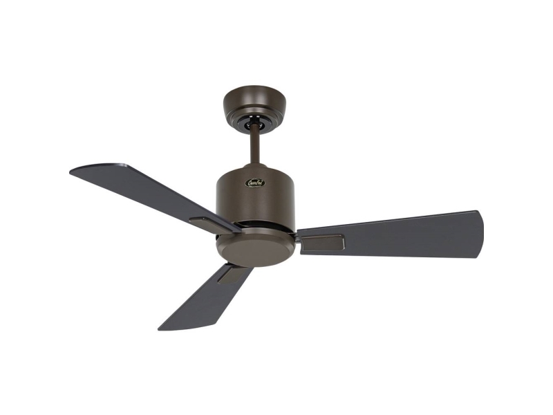 CasaFan ECO NEO III 92 BZ-SW/TK WiFi Flügel Schwarz/Teak Loftsventilator 12 W (Ø x H) 92 cm x 360 mm Bronze med fjernbetjening, Timer, Vinterdrift, App-styret