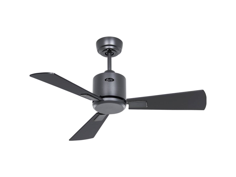 CasaFan ECO NEO III 92 BG-SW/TK WiFi Flügel Schwarz/Teak Loftsventilator 12 W (Ø x H) 92 cm x 360 mm Basaltgrå med fjernbetjening, Timer, Vinterdrift