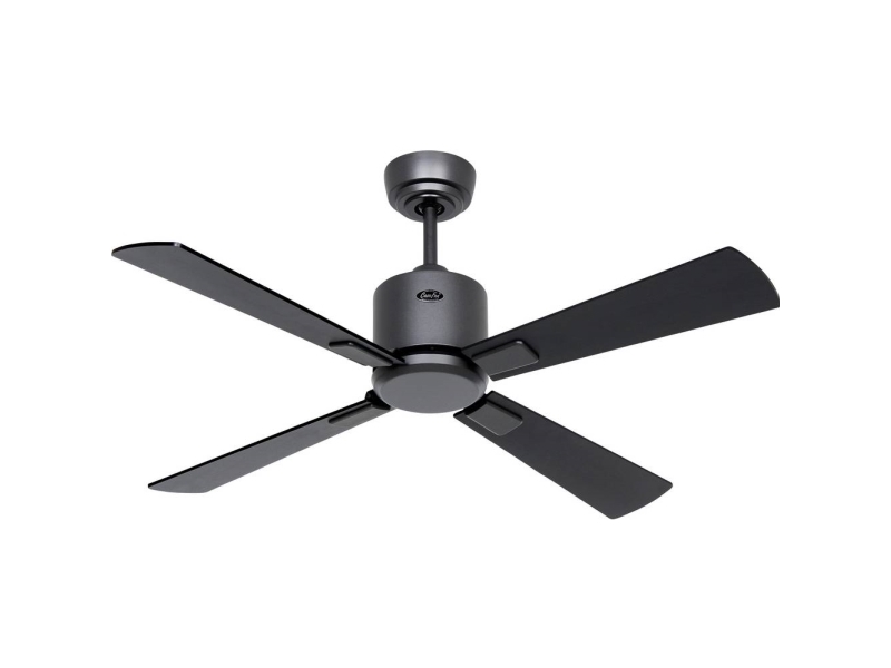 CasaFan ECO NEO III 103 BG-SW/TK WiFi Flügel Schwarz/Teak Loftsventilator 16 W (Ø x H) 103 cm x 360 mm Basaltgrå med fjernbetjening, Timer, Vinterdrift,