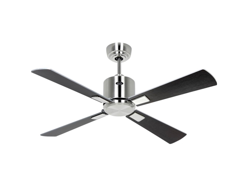 CasaFan ECO NEO III 103 BN-WN/SI WiFi Flügel Wenge/silber Loftsventilator 16 W (Ø x H) 103 cm x 360 mm Krom (børstet) med fjernbetjening, Timer, Vint