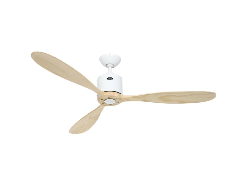 CasaFan AEROPLAN ECO 132 WE-NT loftsfläkt i massivt trä, 27 W (Ø x H) 132 cm x 310 mm, vit, med fjärrkontroll, timer, vinterdrift | Ventilation & Klimat - Ventilation - Takfläkt | GameStuff