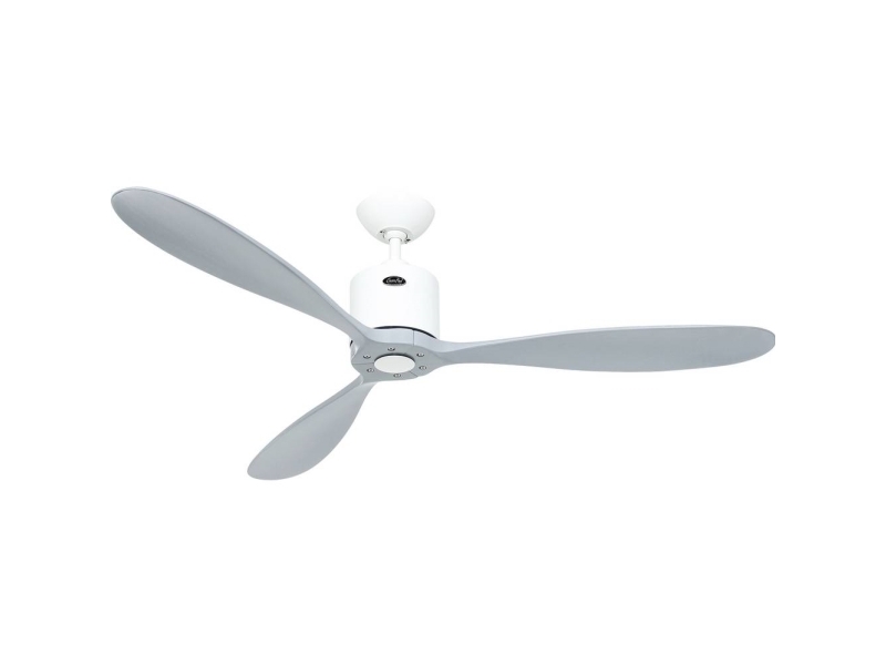 CasaFan AEROPLAN ECO 132 WE-LG Flügel Massivholz Lichtgrau Loftsventilator 27 W (Ø x H) 132 cm x 310 mm Hvid med fjernbetjening, Timer, Vinterdrift
