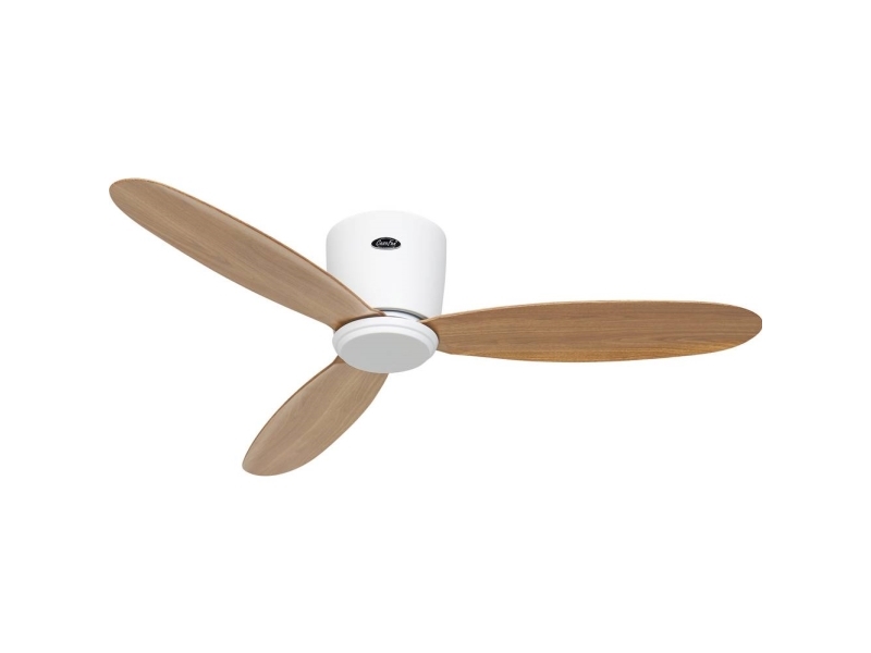 CasaFan ECO PLANO II 112 WE-EN WiFi Flügel Eiche natur Loftsventilator 13 W (Ø x H) 112 cm x 160 mm Hvid med fjernbetjening, Timer, Vinterdrift, App-styret
