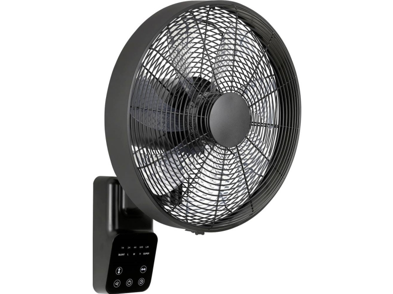 CasaFan AIROS ECO DESIGN WALL SW Vægventilator 25 W (Ø x H) 40 cm x 540 mm Sort med fjernbetjening, Timer