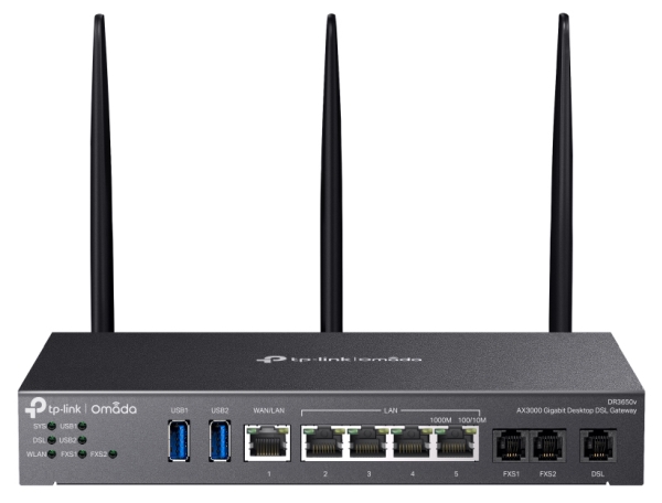 Tp-Link Omada Dr3220v-4G, Dual-Band (2,4 Ghz/5 Ghz), Ethernet/Lan, Adsl, Adsl2, Schwarz, Tabletop-Router