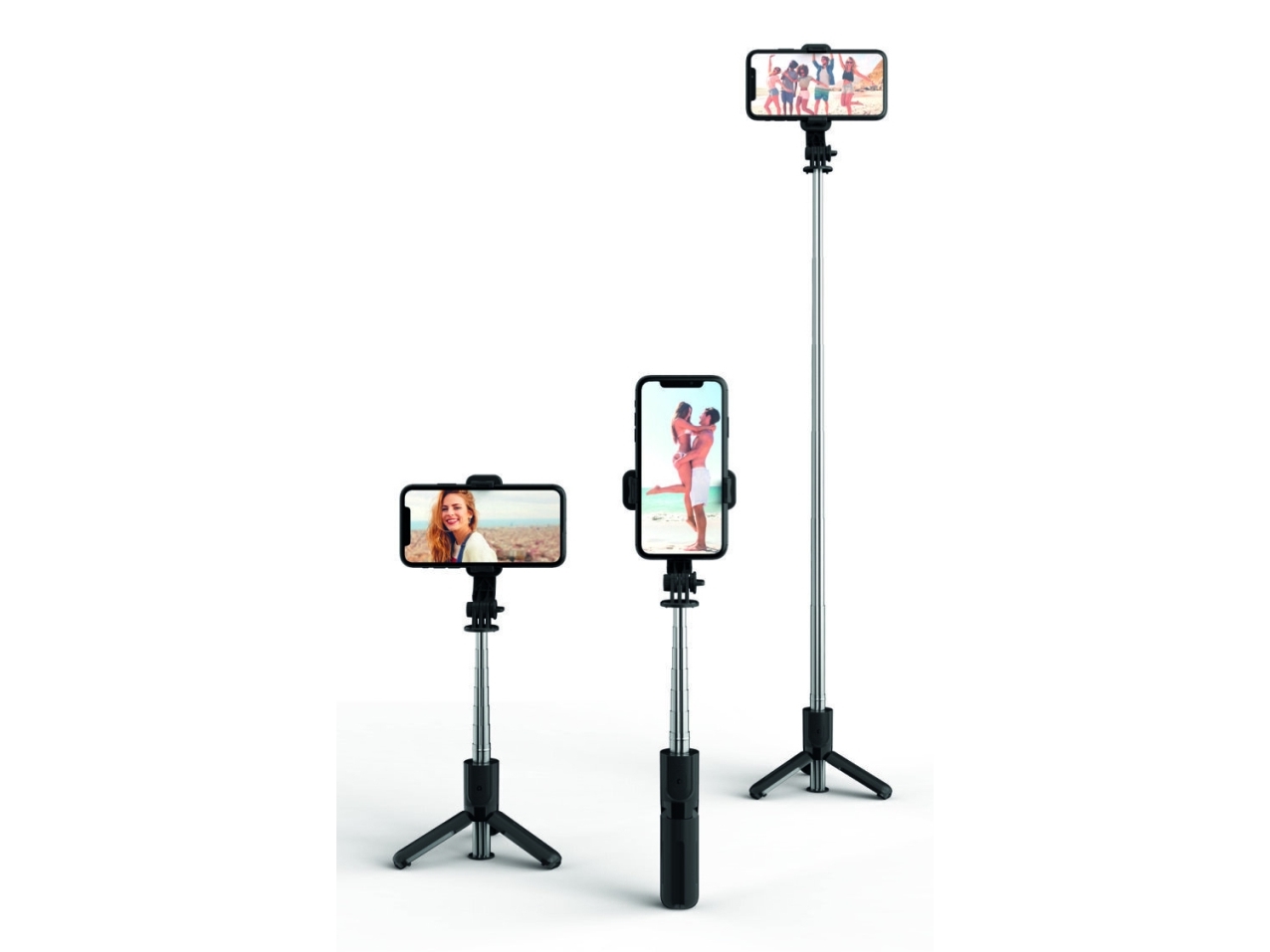 4smarts 541636, Smartphone, Svart, Varje varumärke, Akrylnitrilbutadienstyren (ABS), Rostfritt stål, 360°, 10 m | Foto och video - Foto- & videotillbehör - Selfie stång | GameStuff