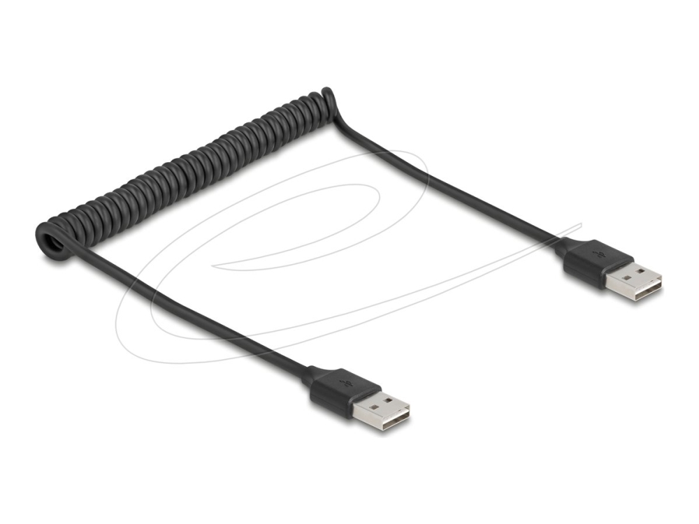 Delock - Usb-Kabel - Usb (Han) Omvendelig Til Usb (Han) - Usb 2.0 - 2 A - 80 Cm - Snoet, Nem Usb - Sort