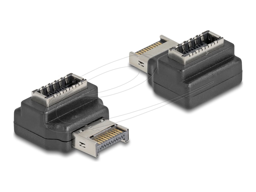Delock - Usb-Adapter - 20 Pin Usb Type E (Han) Tast A, Vinklet Til 20 Pin Usb Type E (Hun) Tast A - 20 V - 3 A - Op Til 10 Gbps Datatransferhastighed