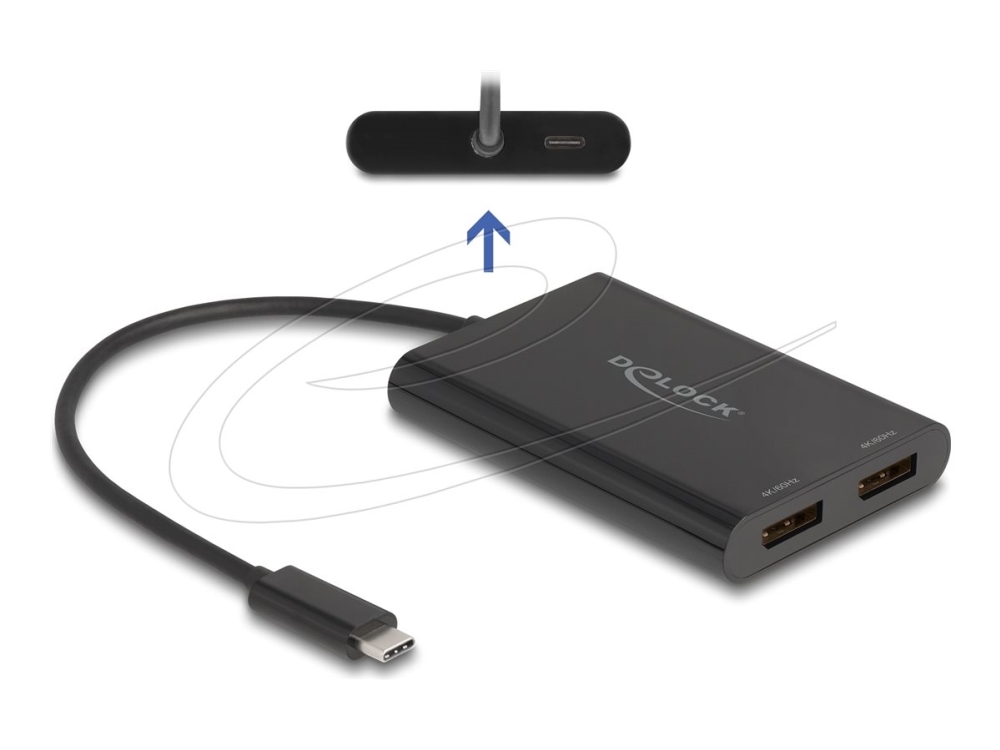 Delock 64308, 0,2 M, Usb Typ-C, Displayport + Usb Type-C, Männlich, Weiblich, Gerade
