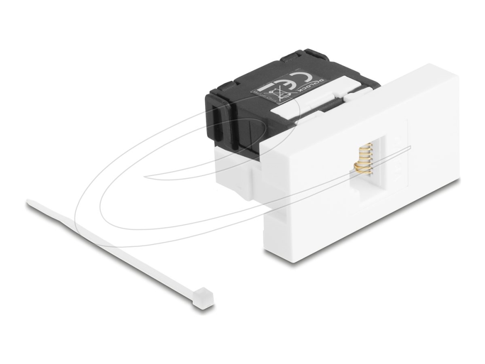 Delock 90879, Schwarz, Weiß, Rj45, Lsa 180°, Cat6a, U/Utp (Utp), 45 Mm