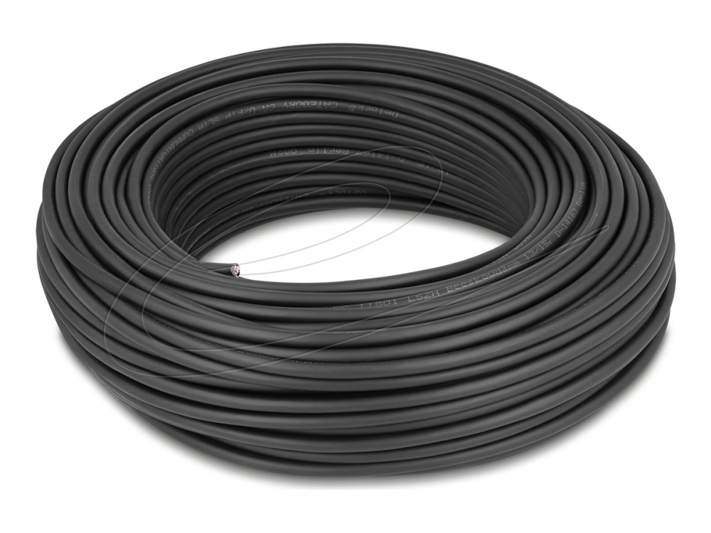 Delock - Bulkkabel - 50 M - 4,9 Mm - U/Ftp - Cat 6A - Halogenfri, Tynd, Fleksibel - Sort