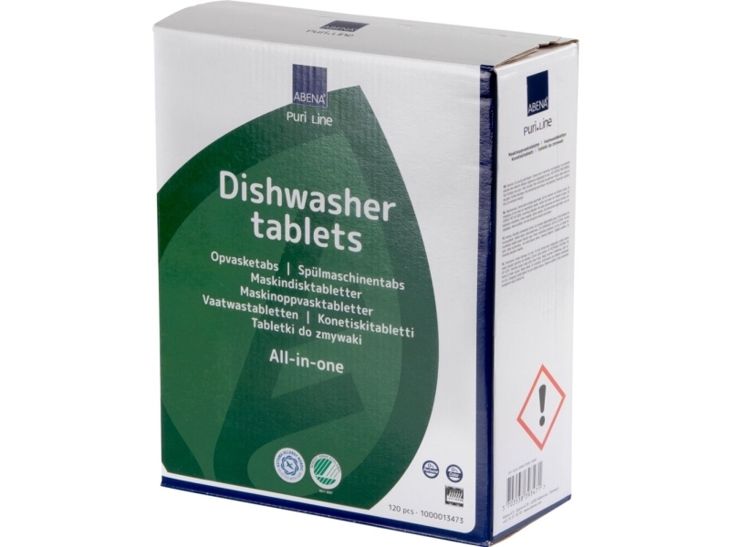 Opvasketabs, ABENA Puri-Line, all-in-one, vandopløselig folie, uden klor, farve og parfume - (5 stk.)