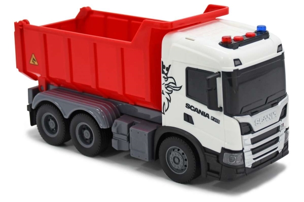 SCANIA kuorma-auto kippikoneella, valot ja ääni, 26x10x13.3cm