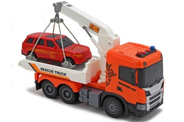 Scania Lastbil M/kran På Lad, Lys & Lyd 25x10x15cm - Contruck