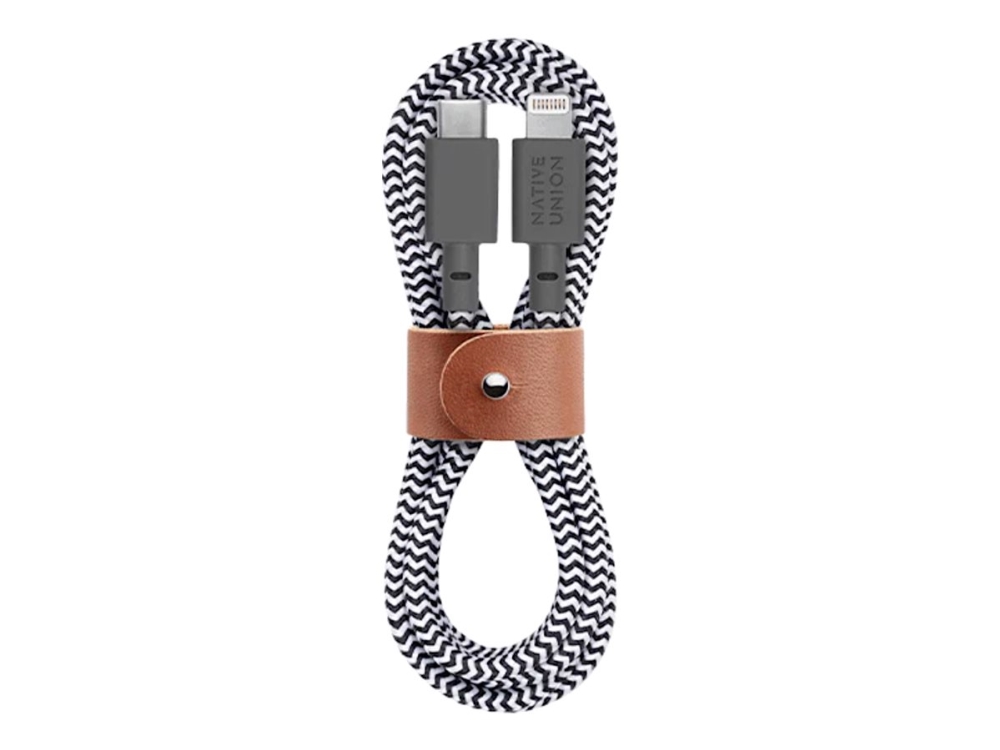 Native Union Belt - Lightning-Kabel - Lightning Han Til 24 Pin Usb-C Han - 1.2 M - Zebra