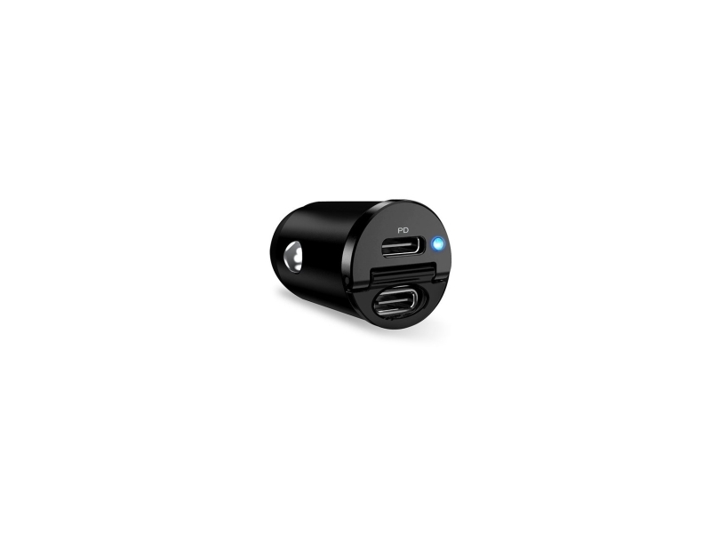PURO Mini Car Charger Bullet 2 Port USB-C hurtig opladning og strømforsyning 30W | Tele & GPS - Mobil tillbehör - Övriga tillbehör | GameStuff
