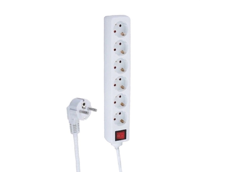 Okko Ext Cord Cx-Db-06K 3X1.5 5M 6P R Switch