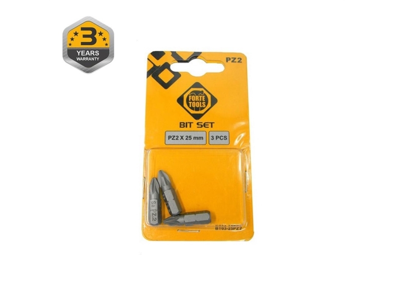 Forte Schrauberbit Pz2x25 Mm 3-Tlg.
