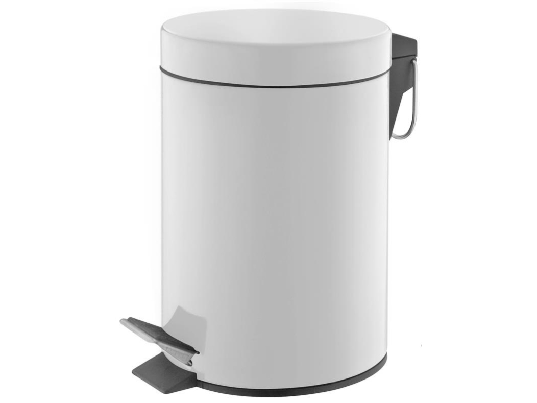Trash Bin With Pedal, T-Y0103m, 3 L, White, Okko