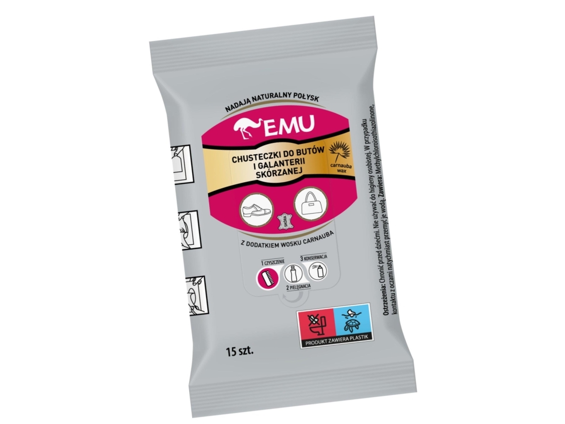 EMU WIPES FOR SHOES. LEATHER GOODS 15PCS