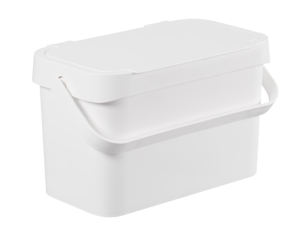 smartstore Bio-affaldsbeholder Collect Biowaste, 5 L, hvid bioaffaldsspand med håndtag og holder-ring - 1 stk (320110)