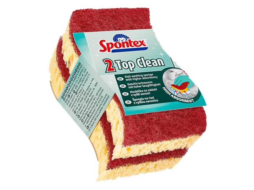 Cleaning Sponge Spontex Top Clean, Yellow, 2 Pcs
