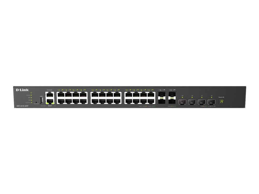 D-Link Dxs 3410-32Xy - Switch - L3 - Administreret - 24 X 10 Gigabit Ethernet + 4 X 10 Gigabit Sfp+ + 4 X 25 Gigabit Sfp28 - Monterbar På Stativ