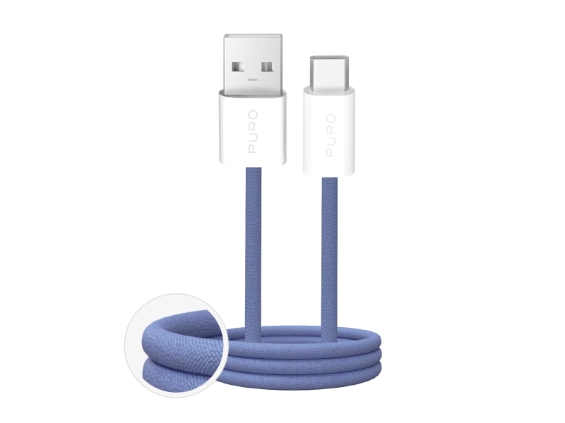 Puro Usb-A Til Usb-C Kabel 1,5 M Blå (8018417498749)
