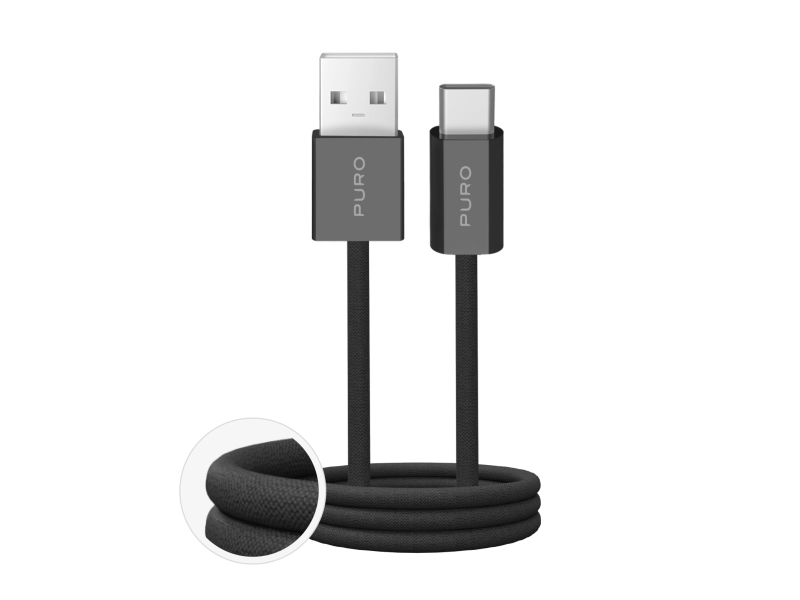 Puro Usb-Kabel Usb-A Til Usb-C 1,5 M Sort