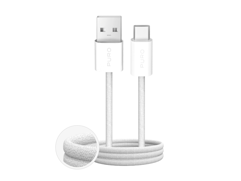 Puro Usb-A Til Usb-C Kabel 1,5 M Hvid (8018417498725)