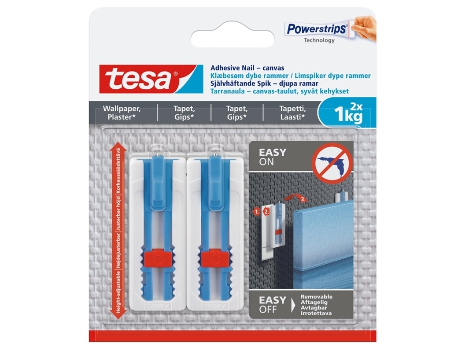 Tesa Hooks For Canvas 77778 2X1kg With Nail