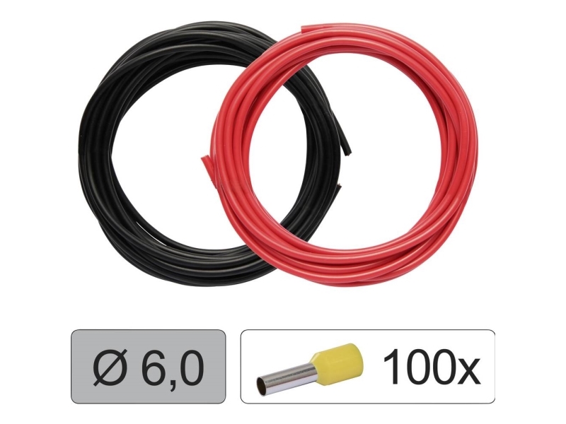 Quadrios 25Cw131 Enkeltleder Lify 6.0 Mm² Rød, Sort 1 Set