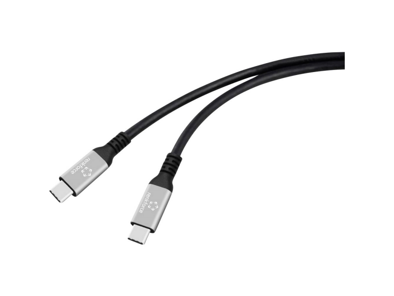Renkforce Usb-C-Kabel Usb4 Han Sort Aluminium Han Silikone (Rf-6805038)