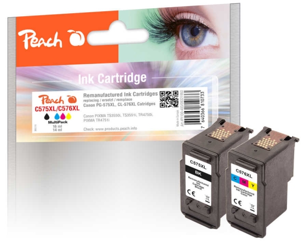 Peach Multi Pack Compatible With Canon Pg-575Xl, Cl-576Xl