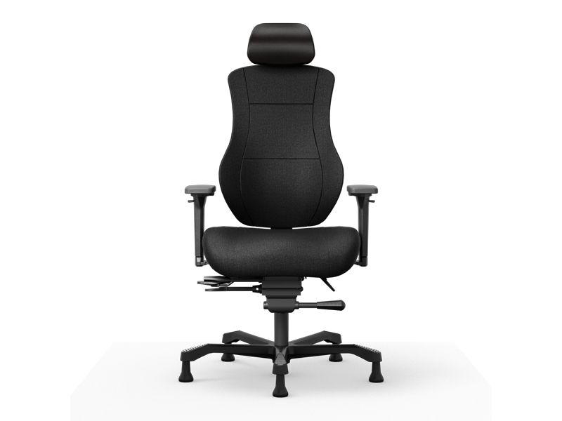 Kontorstol Coreza 24/7, Tekstil, sort med glidesko