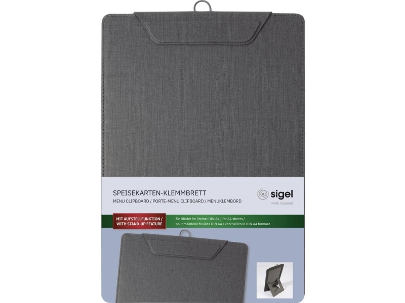 Sigel KB110 Clipboard til menukort A4 Antracit (B x H) 23 cm x 33 cm