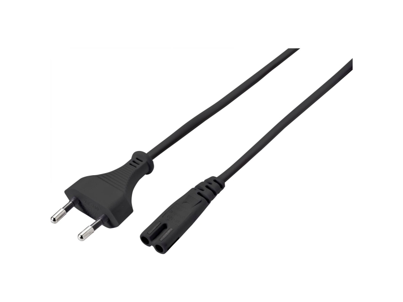 Conrad Sy-5043508 Strom Anschlusskabel Schwarz 5.00 M, 5 M, Netzstecker Typ C, C7-Koppler, 230 V, 2.5 A