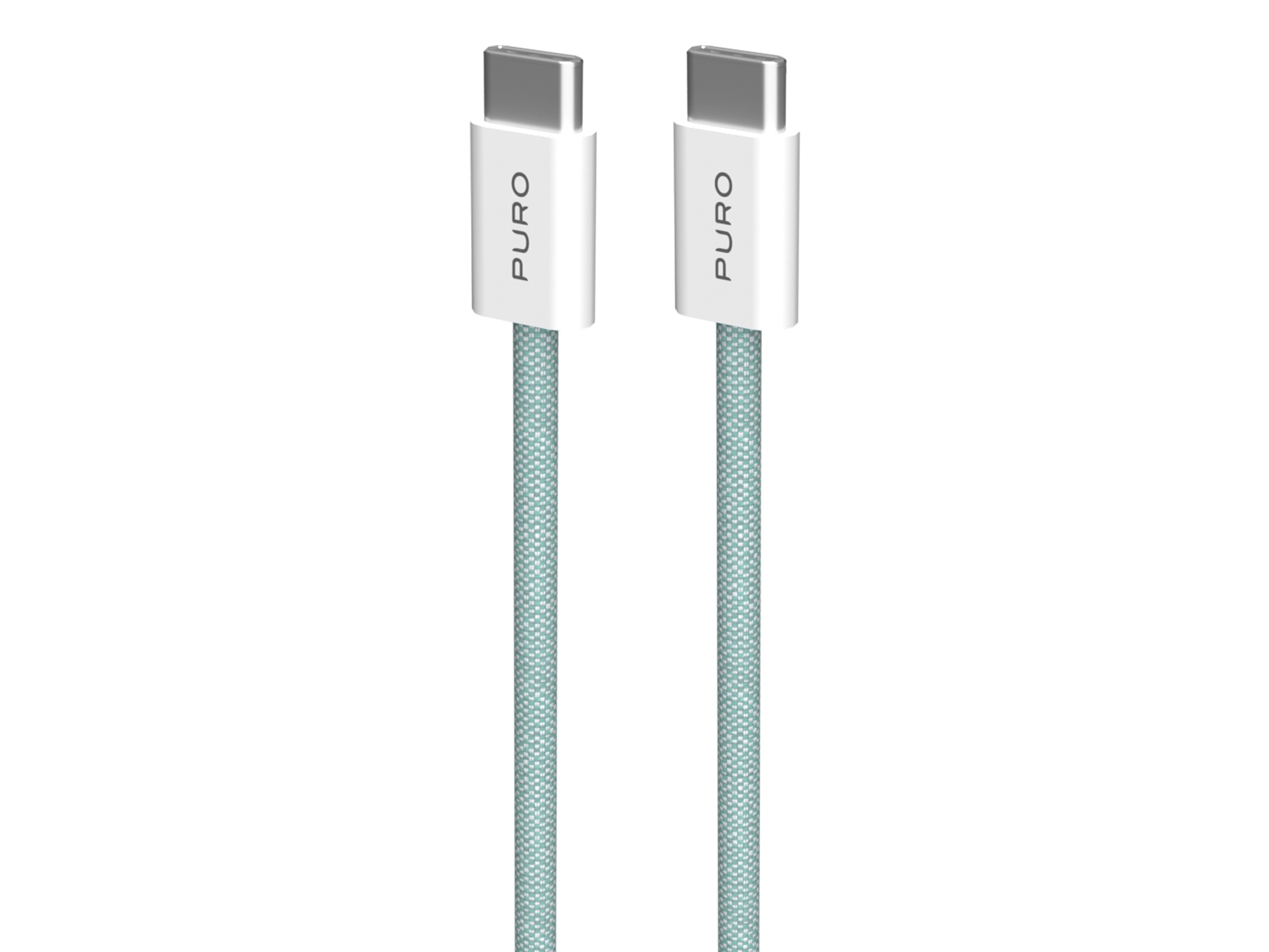 PURO PUCCCFABK415MTNGRN, 1,5 m, USB C, USB C, USB 2.0, Grön, Vit | Datortillbehör - Kablar & adaptrar - Datakablar | GameStuff