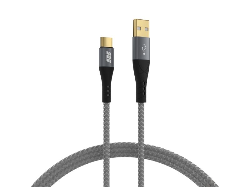 EFB Elektronik USB-AC-00004, 3 m, USB A, USB C, USB 2.0, 0,48 Gbit/s, Svart, Grå | Datortillbehör - Kablar & adaptrar - Datakablar | GameStuff