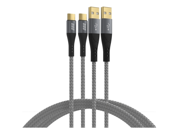 EFB Elektronik USB-AC-00007, 2 m, USB A, USB C, USB 2.0, 0,48 Gbit/s, Svart, Grå | Datortillbehör - Kablar & adaptrar - Datakablar | GameStuff