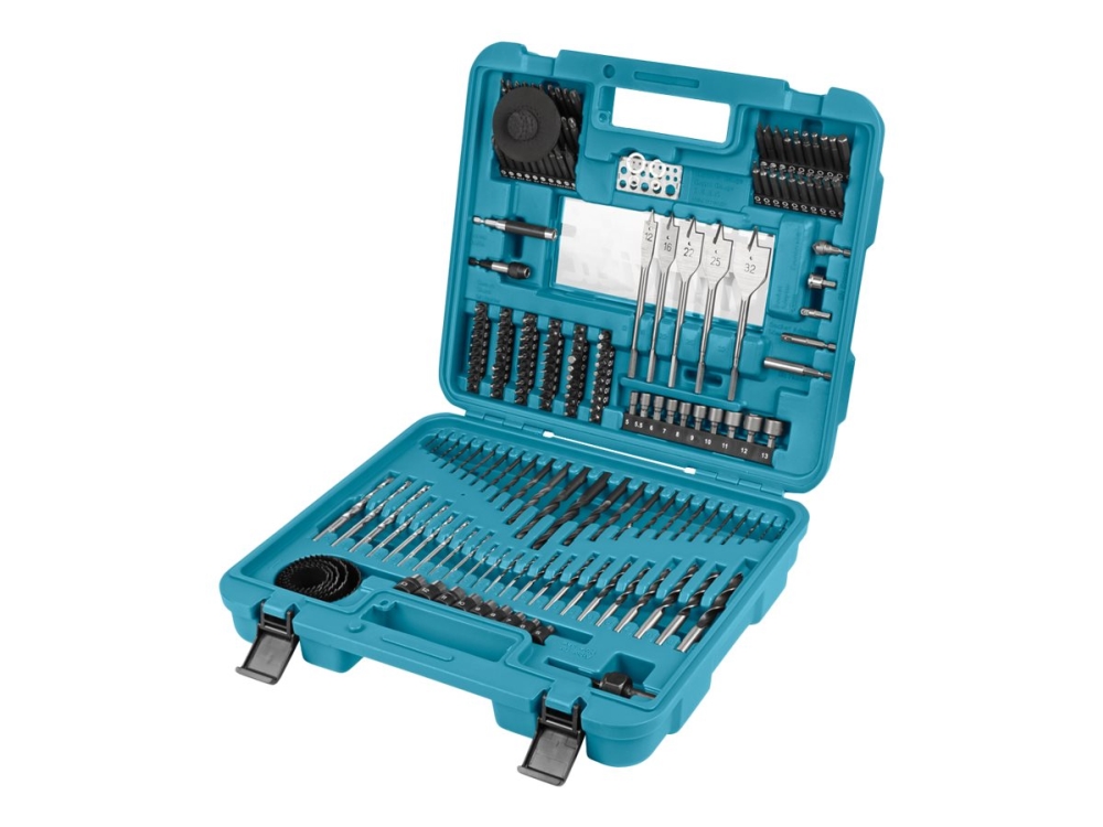 Makita - Skruetrækker, borebit og sokkelsæt - for metal, træ, murerarbejde - 201 stykker - hex, phillips, pozidriv, slot, torx