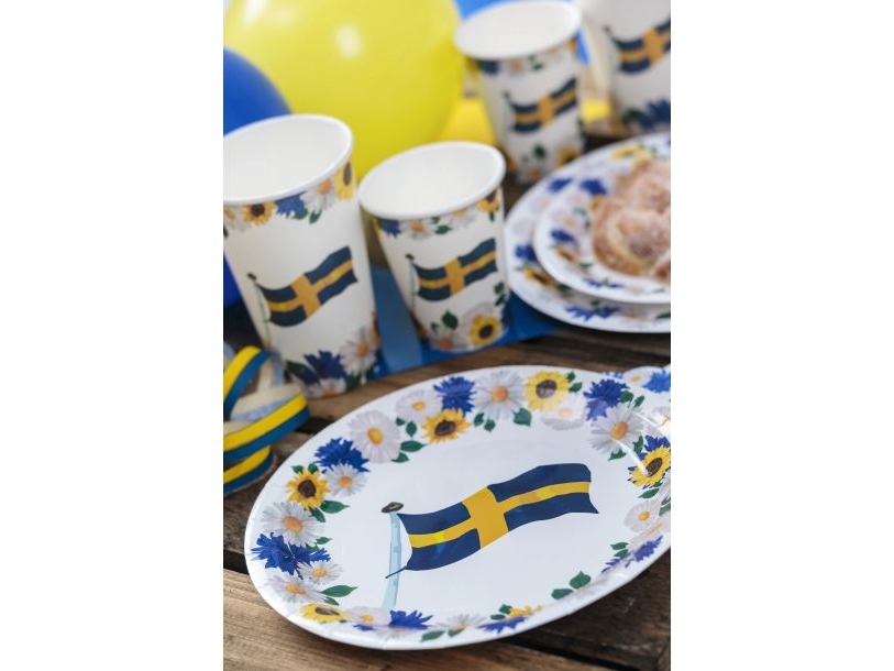 Schwedische Flaggen-Teller, 23 Cm