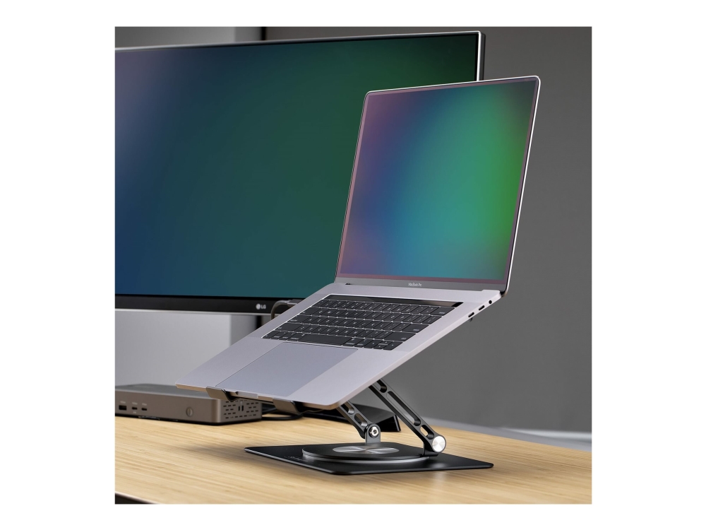Startech.Com Ergonomischer Höhenverstellbarer Laptopständer, Dreh-Neigbarer Computerständer, Tragbare Laptophalterung-Notebookständer, Bis 5Kg, Alumi