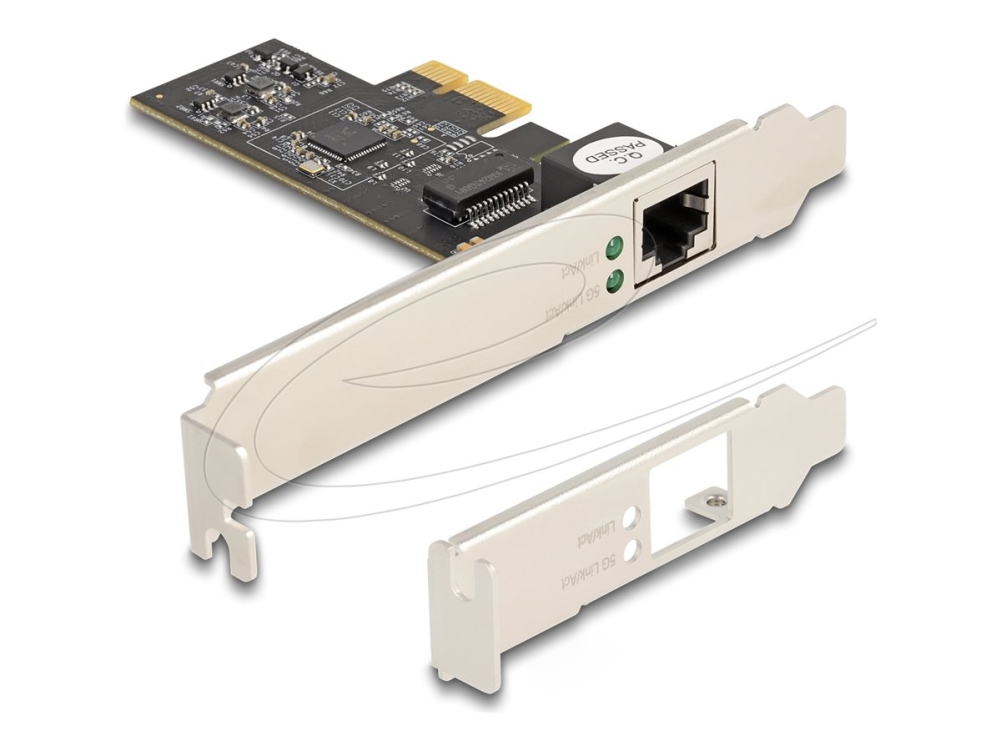 Delock - Netværksadapter - Pcie 3.0 Lavprofil - 10M/100M/1G/2.5G/5G Gigabit Ethernet X 1