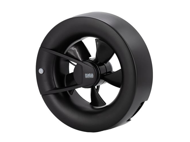 Duka Ventilator S8 Black - Rund Ø193 mm i sort | Ventilation & Klimat - Ventilation - Badrumsfläktar | GameStuff