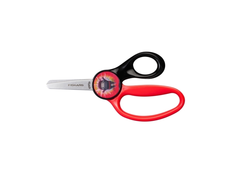 Fiskars 1064075, Barn, Lige snit, Enkelt, Sort, Rød, Rustfrit stål, Kunst & Håndværk sakse, Blunt tips