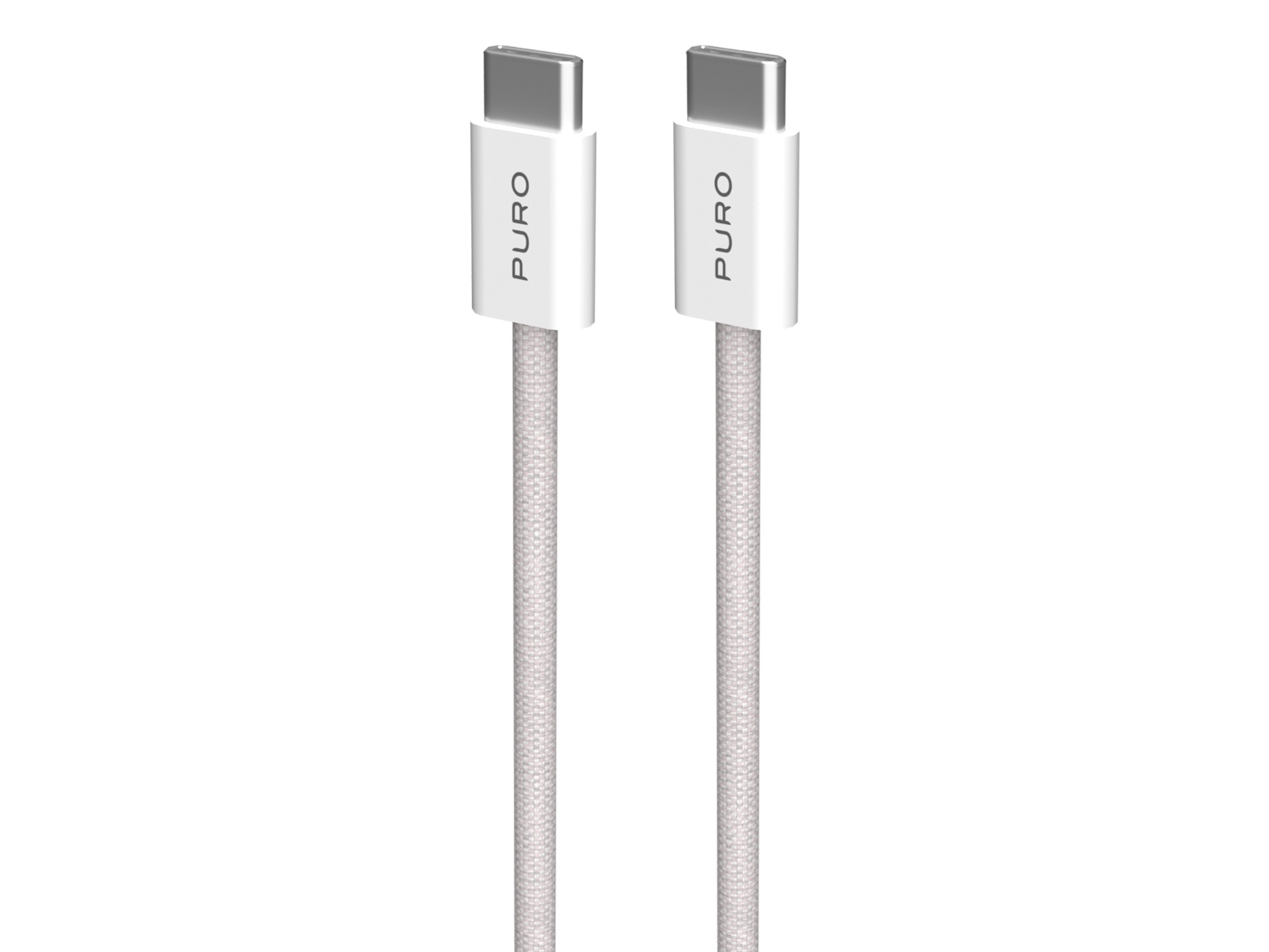 PURO PUCCCFABK415MTBEG, 1,5 m, USB C, USB C, USB 2.0, Beige, Vit | Datortillbehör - Kablar & adaptrar - Datakablar | GameStuff