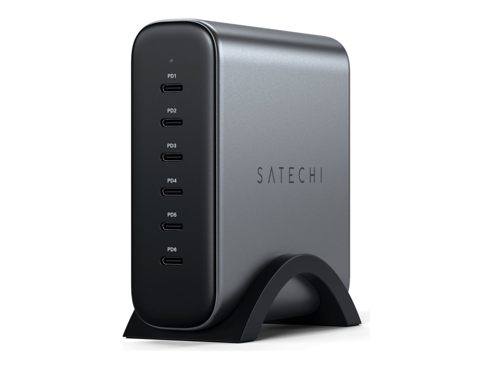 Satechi - Strömadapter - 200 Watt - Power Delivery 3.0 + PPS, PD 3.1/PPS, QC 4.0+ - 6 utdatakontakter (24 pin USB-C) - Europa | Tele & GPS - Batteri & Laddare - Laddare | GameStuff