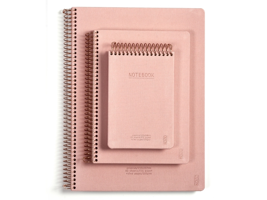 Kozo Notesbog A6 Premium Muted Blush - (6 Stk.)