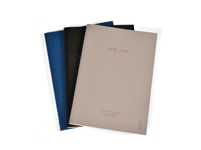 Kozo Notesbog A5 3 Pakke Navy Black Sand